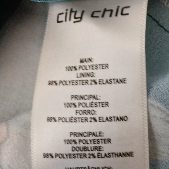 NWT City Chic Dress Plus Size 18 Jade Bloom Blossom Midi Faux Wrap Lined Teal - Picture 12 of 12